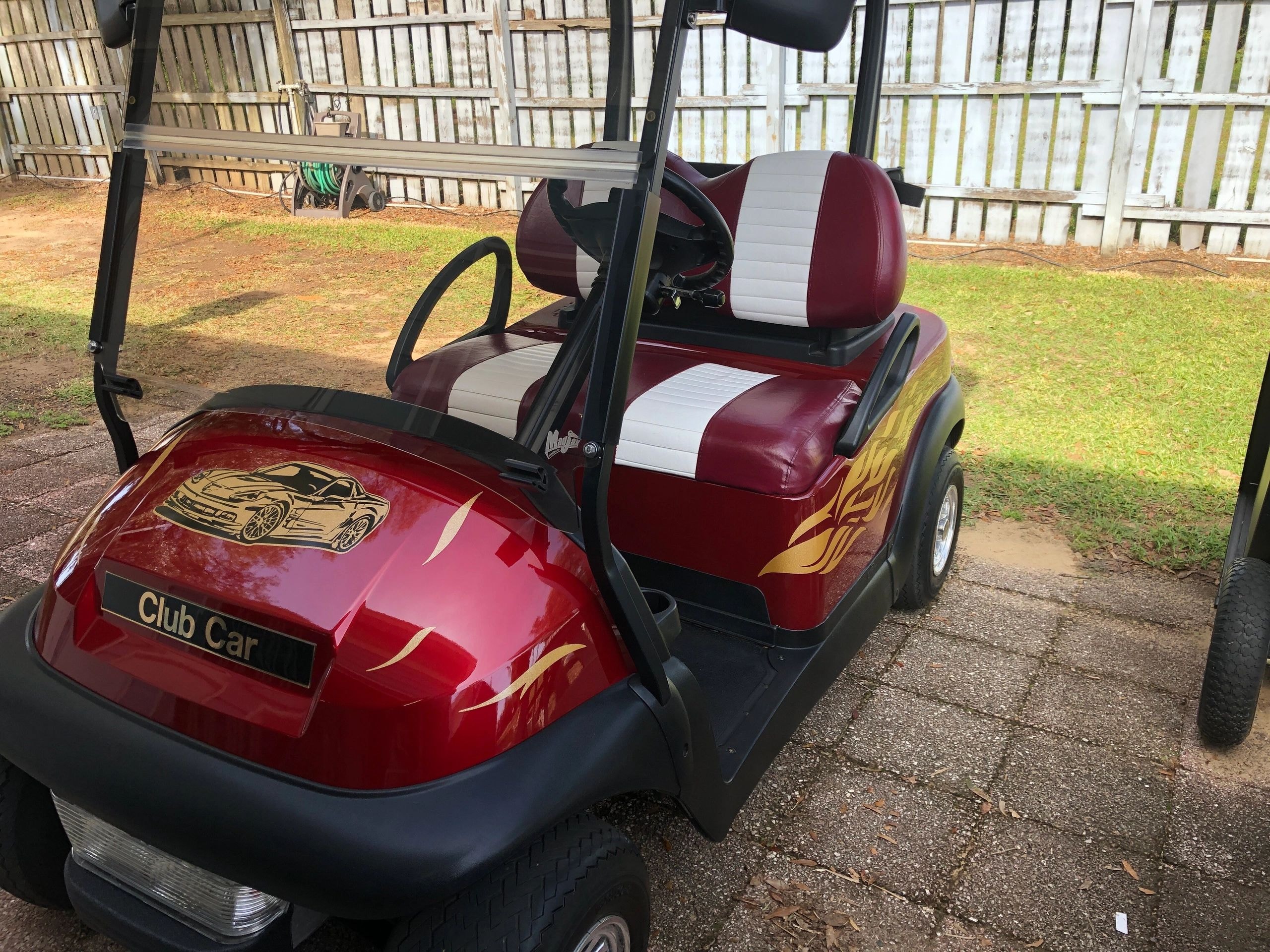 Golf cart with ceramic coating applied